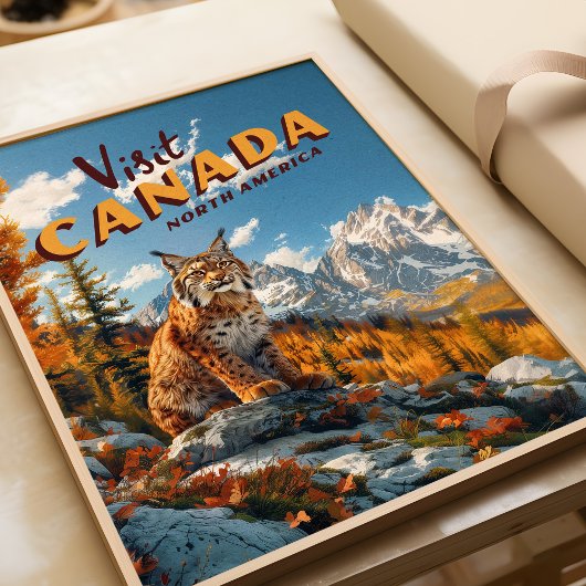 Vintage Canada Lynx Travel Poster