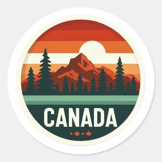 Vintage Canada Retro Berg Reis Badge Sticker (Voorkant)