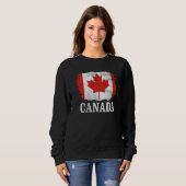 Vintage Canadavlag voor Canadezen Trui (Voorkant volledig)