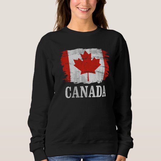 Vintage Canadavlag voor Canadezen Trui (Voorkant)
