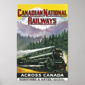 Vintage Canadian Rockies Steam Train Advertising Poster (Voorkant)