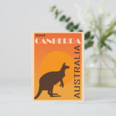 Vintage Canberra Australia Kangaroo Travel Briefkaart (Staand voorkant)