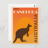 Vintage Canberra Australia Kangaroo Travel Briefkaart (Voorkant / Achterkant)