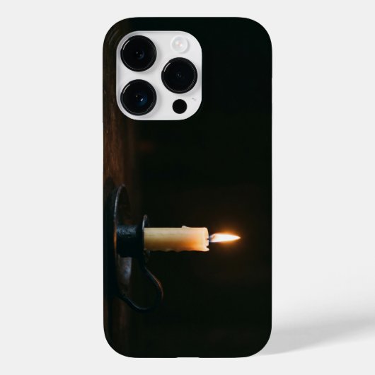 Vintage Candle Flame Dark Moody iPhone Case (Achterkant)