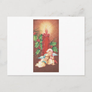 Vintage Candle Lit Angels Briefkaart