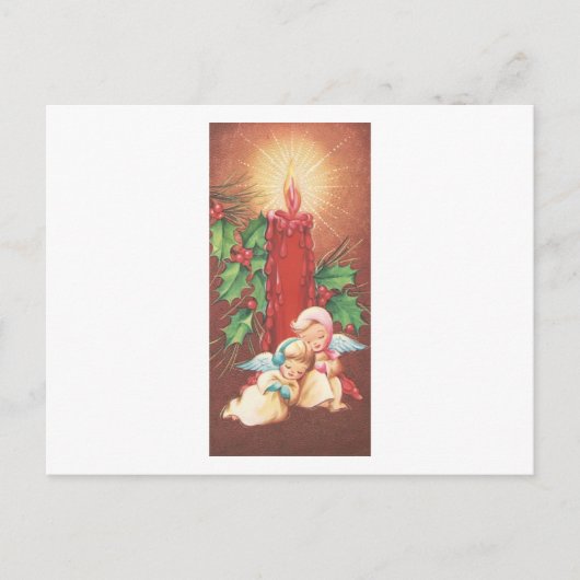 Vintage Candle Lit Angels Briefkaart (Voorkant)