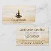 Vintage Candle Waterverf Boho Visitekaartje (Voorkant / Achterkant)