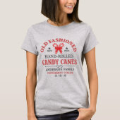 Vintage Candy Cane Customizable Family Christmas T-shirt (Voorkant)