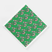 Vintage Candy Cane Paper Napkin Servet (Hoek)