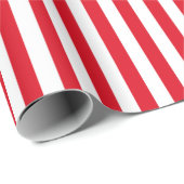 Vintage Candy Cane Stripe Red And White Cadeaupapier (Rol Hoek)