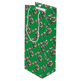 Vintage Candy Cane Wine Gift Bag Wijn Cadeautas