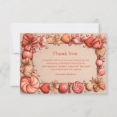 Vintage Candy Hearts Valentine Party Bedankkaart (Voorkant)