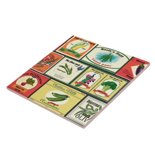 Vintage canned goods-Vegetables labels Tegeltje (Zijkant)