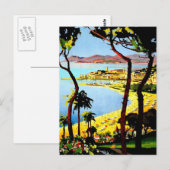 Vintage Cannes France Winter Travel Briefkaart (Voorkant / Achterkant)