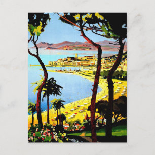 Vintage Cannes France Winter Travel Briefkaart