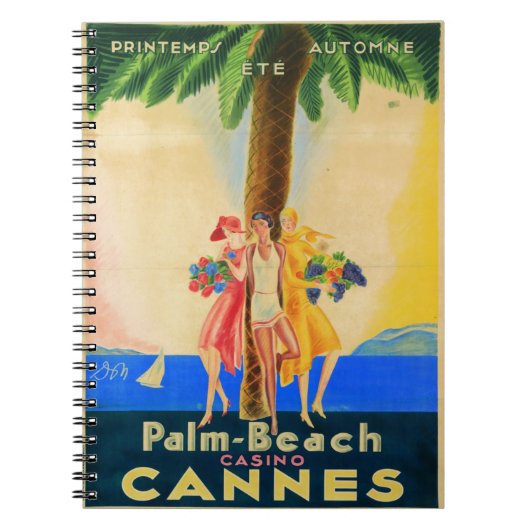 Vintage Cannes Frans Reizen Notitieboek (Voorkant)
