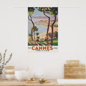 Vintage Cannes Reisposter Print, Franse Riviera Poster (Keuken)