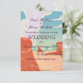Vintage Canyon drink Wedding nodigen Kaart (Staand voorkant)