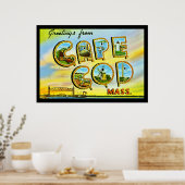 Vintage Cape Cod Mass. Art Deco-poster Poster (Keuken)