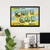 Vintage Cape Cod Mass. Art Deco-poster Poster (Thuiskantoor)
