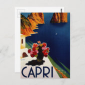 Vintage Capri Italy Travel Briefkaart (Voorkant / Achterkant)