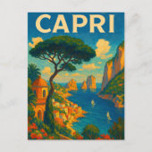 Vintage Capri Italy Travel Briefkaart (Voorkant)