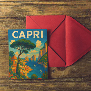 Vintage Capri Italy Travel Briefkaart