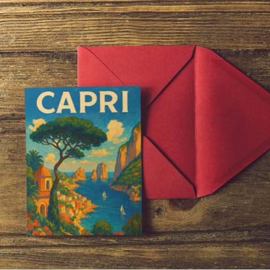 Vintage Capri Italy Travel Briefkaart