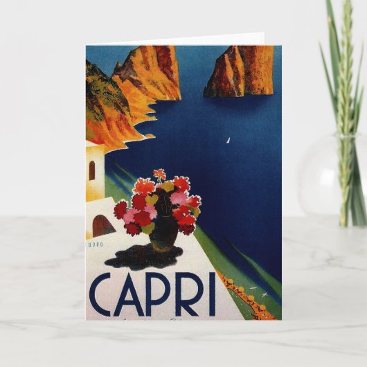Vintage Capri Italy Travel Kaart (Voorkant)