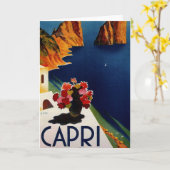 Vintage Capri Italy Travel Kaart (Gele Bloem)