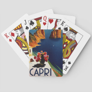 Vintage Capri Italy Travel Pokerkaarten