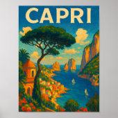 Vintage Capri Italy Travel Poster (Voorkant)