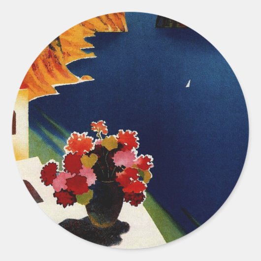 Vintage Capri Italy Travel Ronde Sticker (Voorkant)