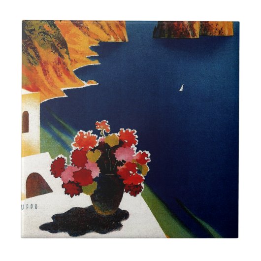 Vintage Capri Italy Travel Tegeltje (Voorkant)