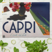Vintage Capri Italy Travel Theedoek (Gevouwen)