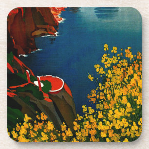 Vintage Capri L'Isola del Sole Italië Bier Onderzetter