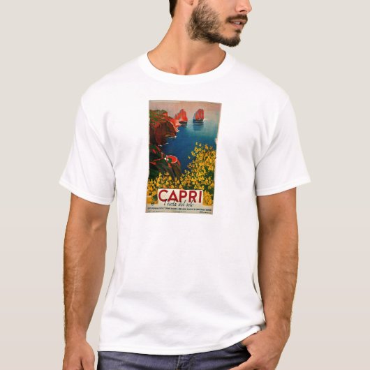 Vintage Capri L'Isola del Sole Italië T-shirt (Voorkant)