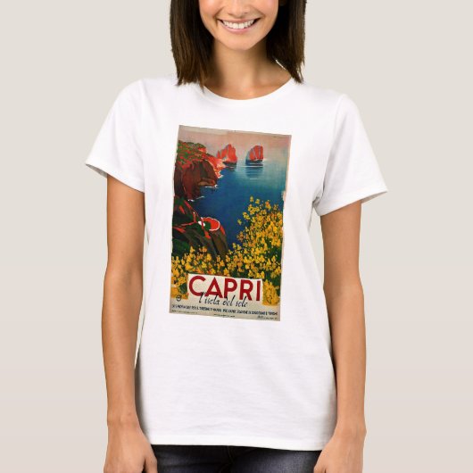 Vintage Capri L'Isola del Sole Italië T-shirt (Voorkant)