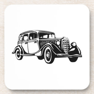 Vintage Car 1930s Cork Onderzetters