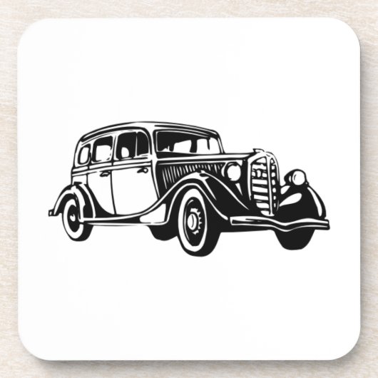 Vintage Car 1930s Cork Onderzetters (Voorkant)