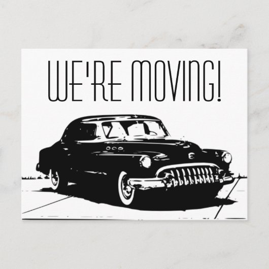 Vintage Car Aankondigingskaart (Voorkant)