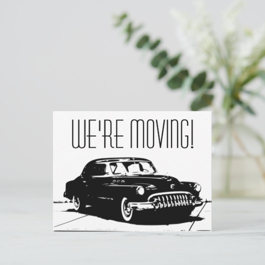 Vintage Car Aankondigingskaart (Staand voorkant)