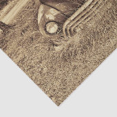 Vintage Car Antiek Rustic Sepia Brown ontkoppeling Tissuepapier (Detail)