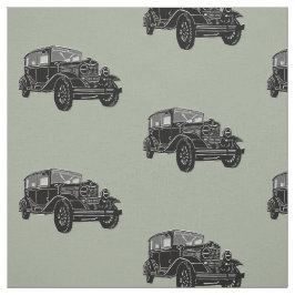 Vintage Car Art Fabric Stof
