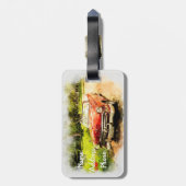 Vintage Car Bagagelabel (Achterkant verticaal)