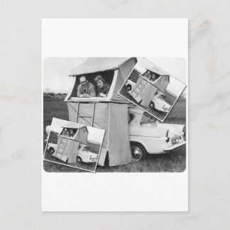 Vintage Car Camping Caravan Briefkaart