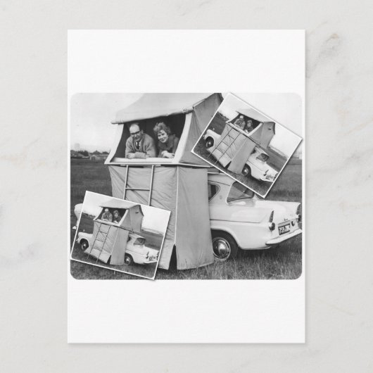 Vintage Car Camping Caravan Briefkaart (Voorkant)