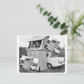 Vintage Car Camping Caravan Briefkaart (Staand voorkant)