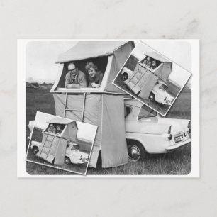 Vintage Car Camping Caravan Briefkaart