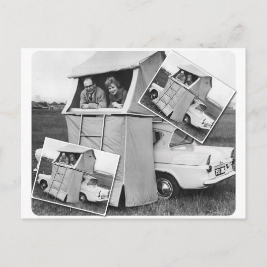 Vintage Car Camping Caravan Briefkaart (Voorkant)